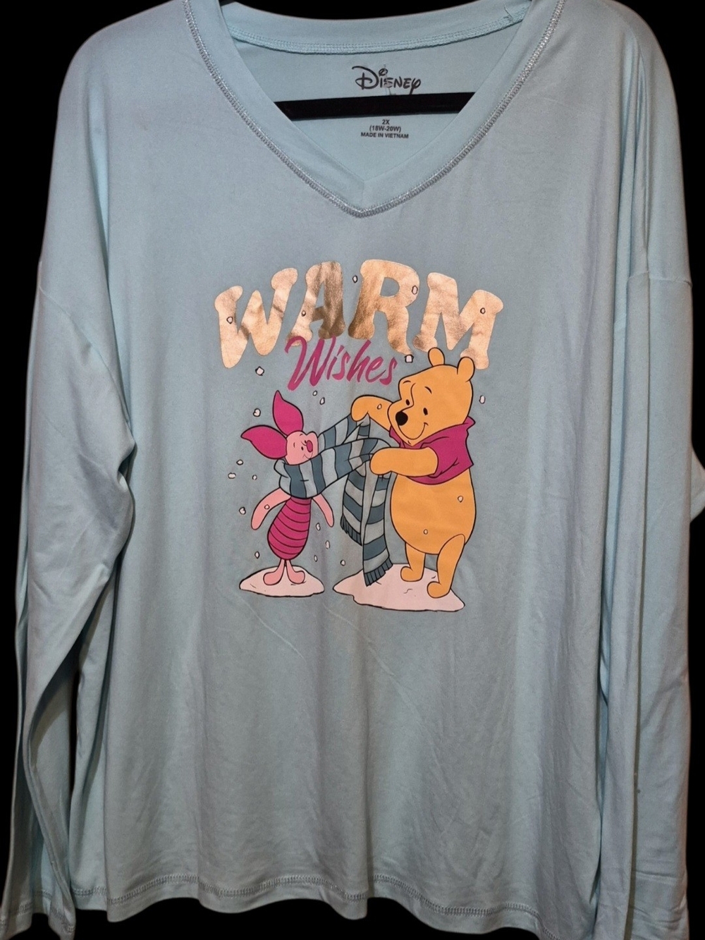 Disney Light Blue Winnie the Pooh 'Warm Wishes' Pajama Top